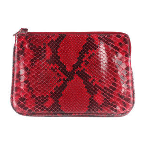 Celine Trio Python Clutch Bag Red
